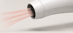 Gentle warm airflow finishing the cycle.